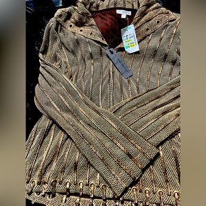 Fully Zippered Brand NWT Alexandra Rosati Mesh and Leather/Suede Shacket